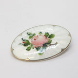 Ivar T. Holth Norway Sterling Silver Enamel Rose Brooch Pin Antique c1930