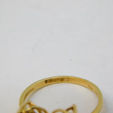 9ct Yellow Gold, Topaz & Spinel Set Butterfly Dress Ring Vintage c1990