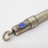 Sterling Silver Enamel NTC Bell Propelling Pencil Fob Antique 1911 Birmingham