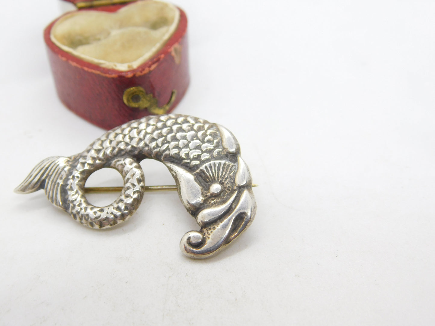 Iona Scottish Sterling Silver Sea Monster Brooch Antique c1940 John Hart