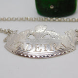 George III Sterling Silver Prince of Wales Feathers Madeira Decanter Label 1804 London