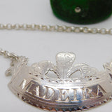 George III Sterling Silver Prince of Wales Feathers Madeira Decanter Label 1804 London