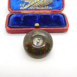 Victorian Carved Bloodstone Compass Set Travelling Brooch c1880 Antique