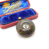 Victorian Carved Bloodstone Compass Set Travelling Brooch c1880 Antique