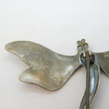 Edwardian Sterling Silver & Enamel Dragonfly Insect Brooch Antique c1910