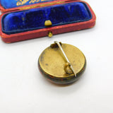 Victorian Carved Bloodstone Compass Set Travelling Brooch c1880 Antique