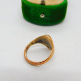 18ct Yellow Gold & Diamond Art Nouveau Lady Signet Ring Antique c1930 Deco