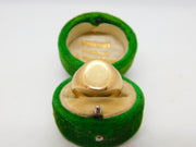 Victorian 9ct Yellow Gold Oval Signet Ring Antique c1890 Size K UK