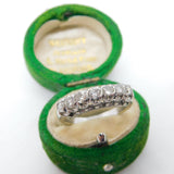 Victorian 14ct White Gold & 0.35ct Diamond Seven Stone Ring Antique c1890