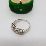 Victorian 14ct White Gold & 0.35ct Diamond Seven Stone Ring Antique c1890