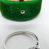 18ct White Gold, 0.75ct Sapphire & Diamond Engagement Ring Vintage c1960