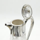 Victorian Large Sterling Silver Mounted Cut Glass Claret Jug 1897 Birmingham Antique