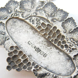 Victorian Sterling Silver Leaf & Vine Sherry Decanter Label Antique 1840 Birmingham