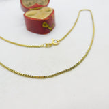 14ct Yellow Gold Essential Box Chain Necklace 15" Length Vintage c1970