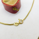 14ct Yellow Gold Essential Box Chain Necklace 15" Length Vintage c1970