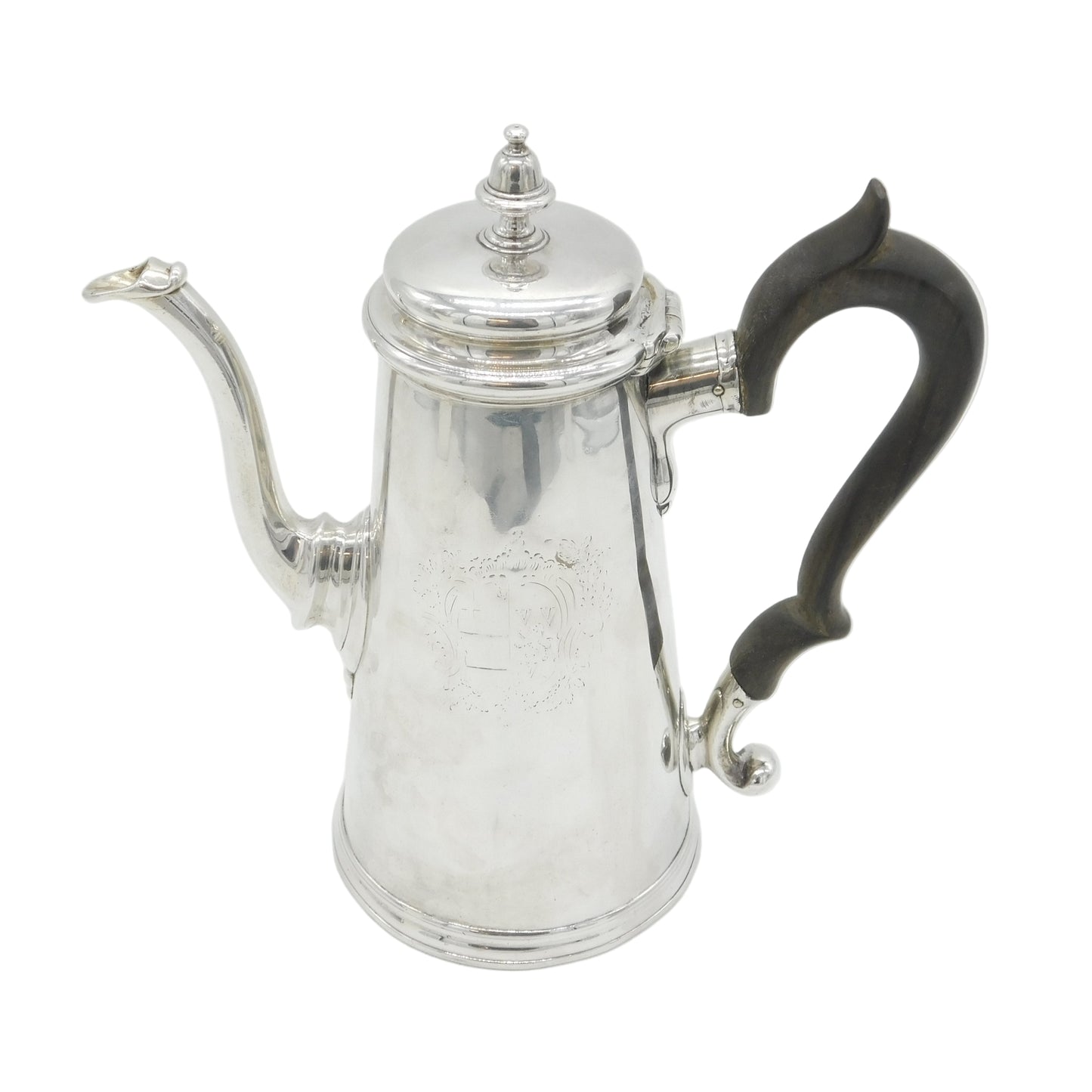 George II Sterling Silver Tapering Coffee Pot Antique 1735 London Edward Vincent
