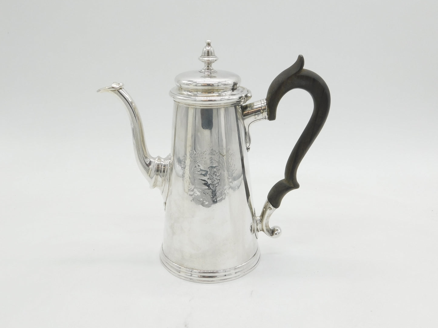 George II Sterling Silver Tapering Coffee Pot Antique 1735 London Edward Vincent