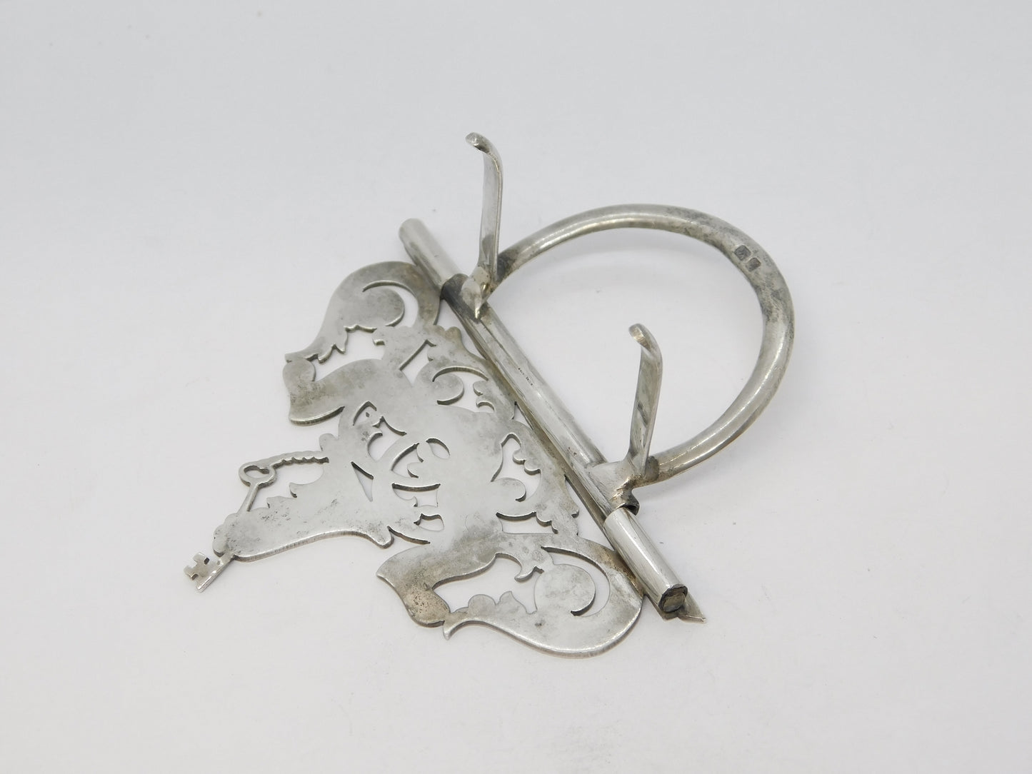 Victorian Sterling Silver Pownell Family Heraldic Place Holder Antique 1899 Chester