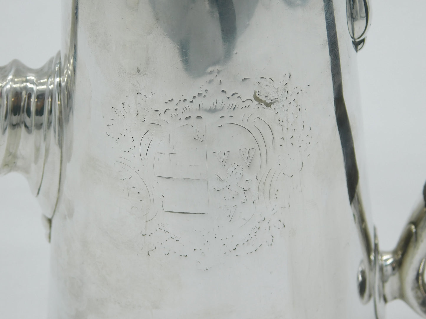 George II Sterling Silver Tapering Coffee Pot Antique 1735 London Edward Vincent