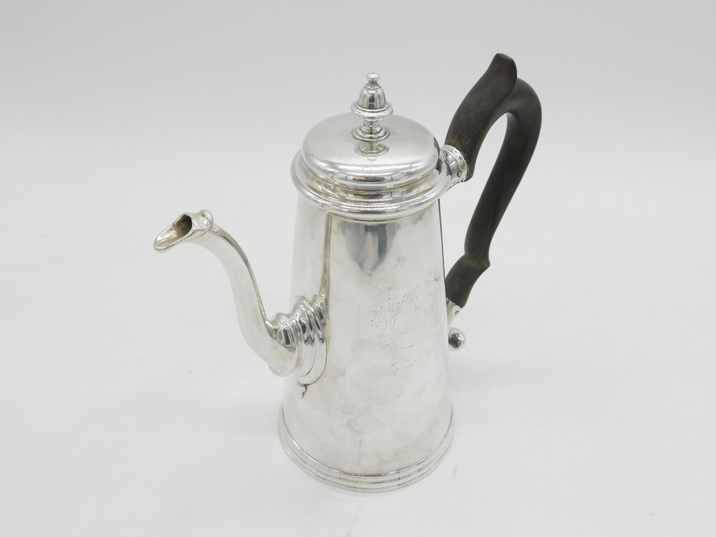 George II Sterling Silver Tapering Coffee Pot Antique 1735 London Edward Vincent