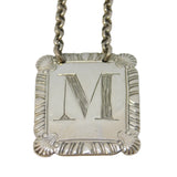 George III Sterling Silver 'M' Letter Madeira Decanter Label Antique 1815 London