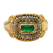 Georgian 18ct Gold, Glass, Paste Mourning Ring 'Thomas Walker, 1835' Antique AF