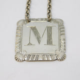 George III Sterling Silver 'M' Letter Madeira Decanter Label Antique 1815 London