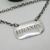 George III Scottish Sterling Silver Brandy Decanter Label Antique 1815 Edinburgh