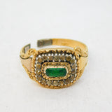Georgian 18ct Gold, Glass, Paste Mourning Ring 'Thomas Walker, 1835' Antique AF