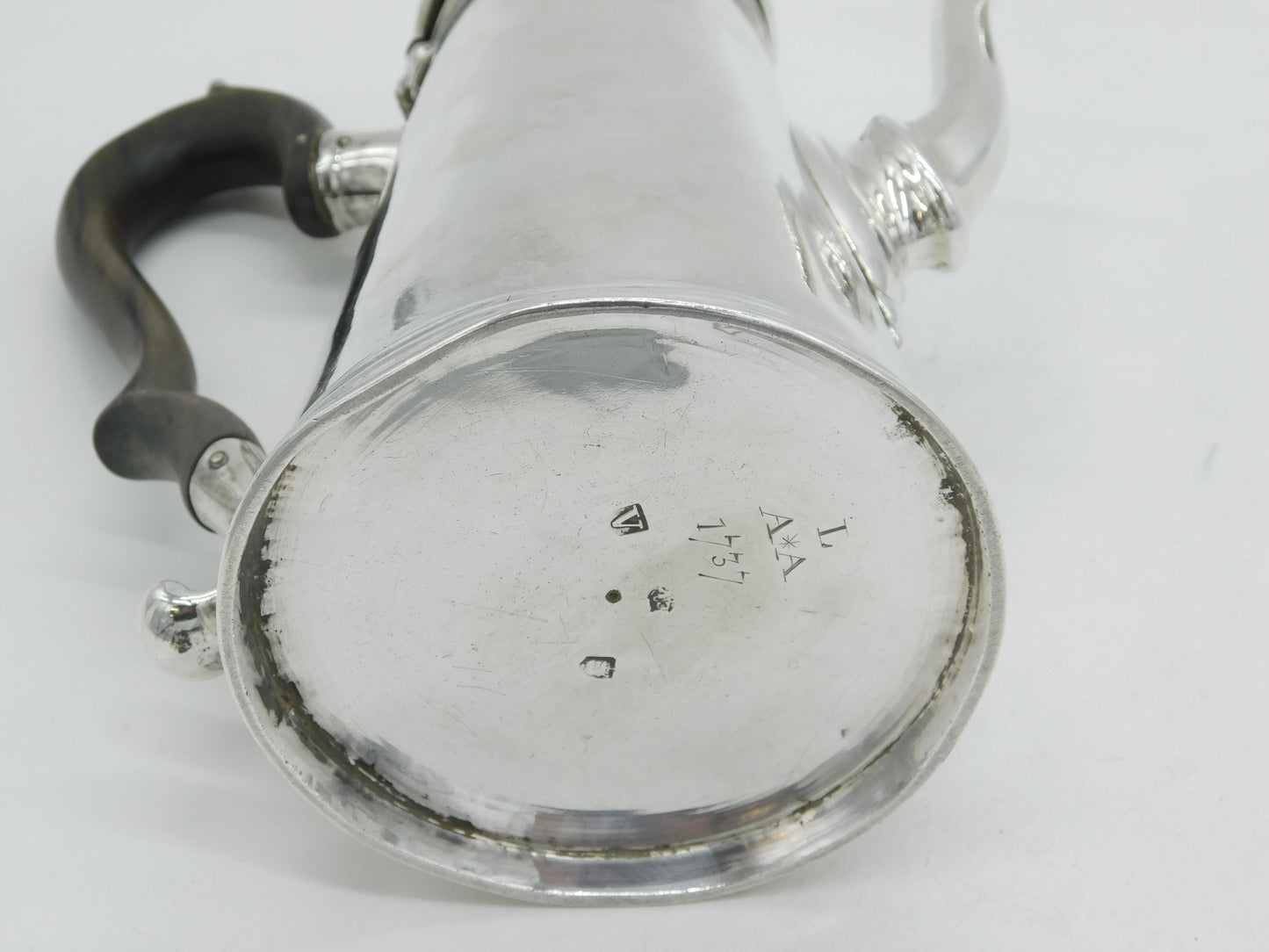 George II Sterling Silver Tapering Coffee Pot Antique 1735 London Edward Vincent