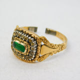 Georgian 18ct Gold, Glass, Paste Mourning Ring 'Thomas Walker, 1835' Antique AF