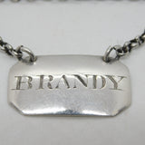 George III Scottish Sterling Silver Brandy Decanter Label Antique 1815 Edinburgh