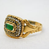 Georgian 18ct Gold, Glass, Paste Mourning Ring 'Thomas Walker, 1835' Antique AF