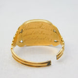 Georgian 18ct Gold, Glass, Paste Mourning Ring 'Thomas Walker, 1835' Antique AF