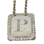 George III Sterling Silver 'P' Letter Port Decanter Label Antique 1815 London