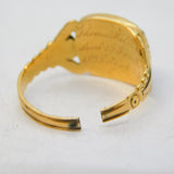 Georgian 18ct Gold, Glass, Paste Mourning Ring 'Thomas Walker, 1835' Antique AF