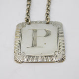 George III Sterling Silver 'P' Letter Port Decanter Label Antique 1815 London
