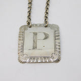 George III Sterling Silver 'P' Letter Port Decanter Label Antique 1815 London