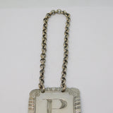 George III Sterling Silver 'P' Letter Port Decanter Label Antique 1815 London