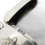 Edwardian Sterling Silver Novelty Sun Pattern Vesta Case Antique 1907 Chester