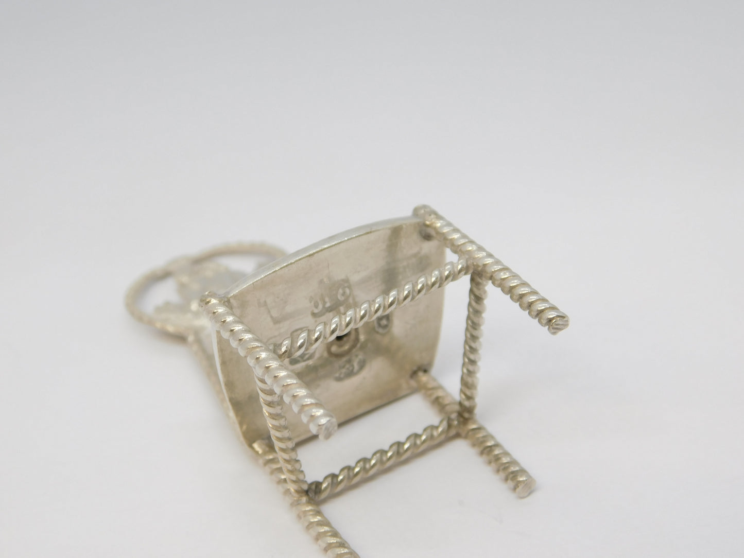 Victorian Sterling Silver Fishing Scene Dining Chair Antique 1893 Sheffield