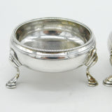 George III Matched Pair of Sterling Silver Salt Cellars Antique 1764 London