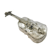 Edwardian Sterling Silver Novelty Violin or Cello Snuff Box Antique 1904 Chester