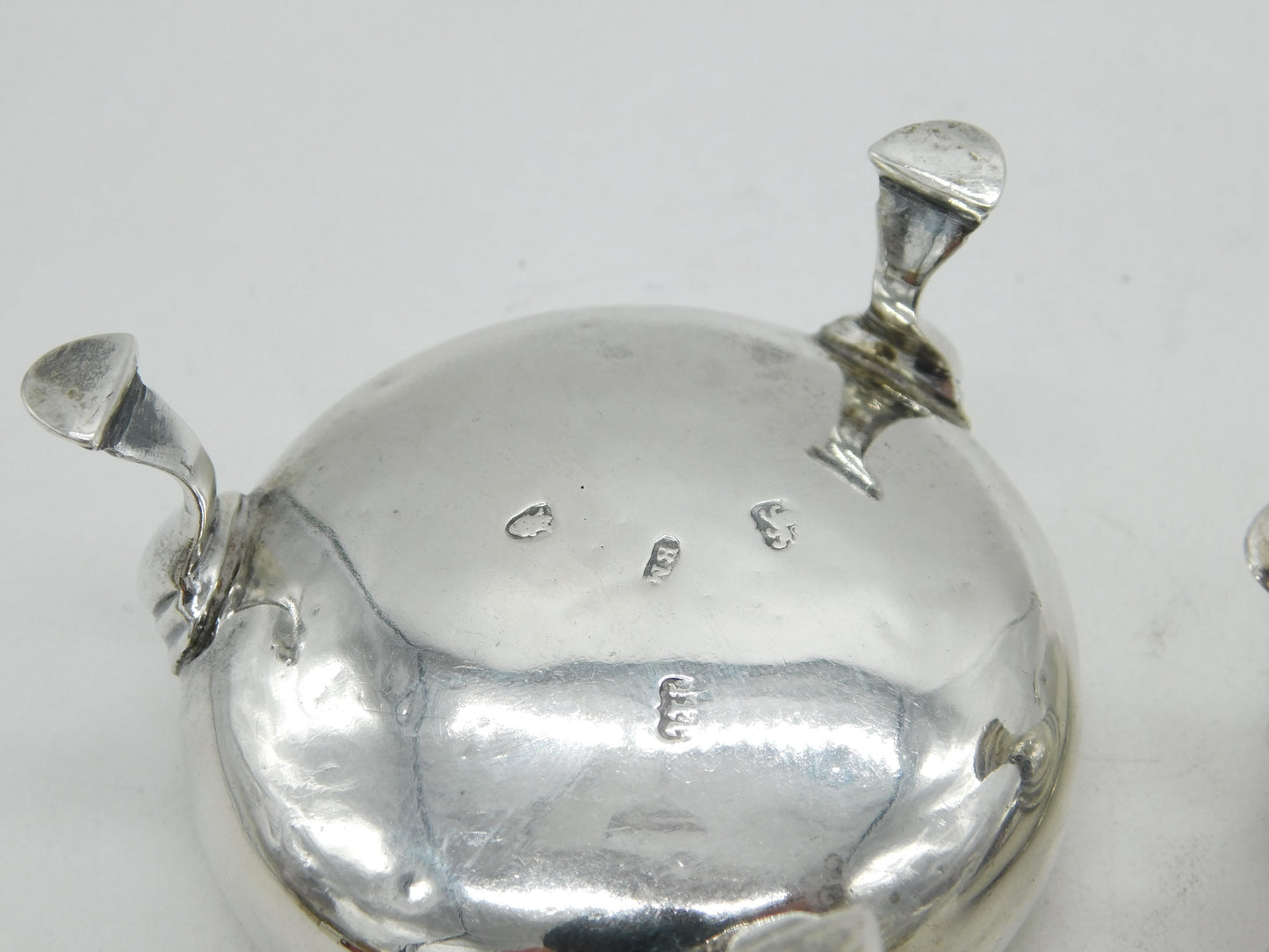 George III Matched Pair of Sterling Silver Salt Cellars Antique 1764 London