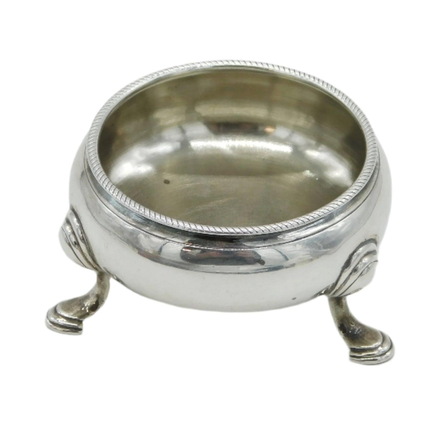 George II Sterling Silver Paw Foot Salt Cellar Antique 1752 London D. Hennell I