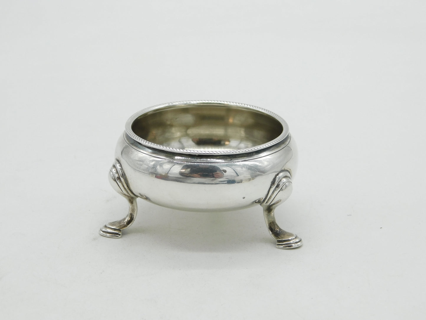George II Sterling Silver Paw Foot Salt Cellar Antique 1752 London D. Hennell I