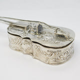 Edwardian Sterling Silver Novelty Violin or Cello Snuff Box Antique 1904 Chester