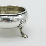 George II Sterling Silver Paw Foot Salt Cellar Antique 1752 London D. Hennell I