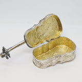 Edwardian Sterling Silver Novelty Violin or Cello Snuff Box Antique 1904 Chester