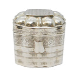19th Century Dutch Sterling Silver Peppermint Box Antique 1849 Floral Pattern